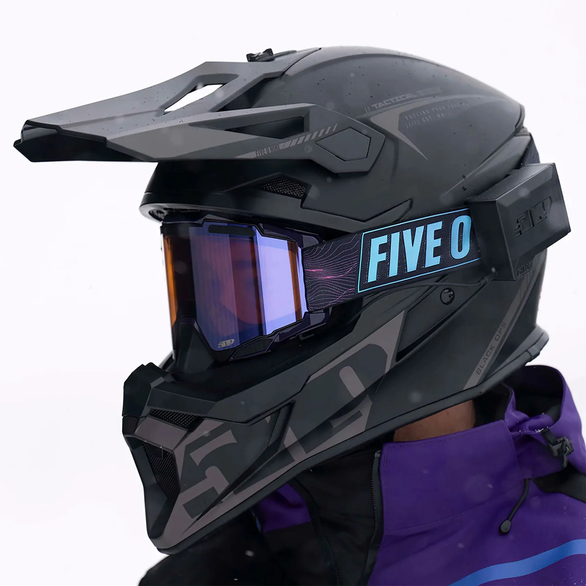 509 Tactical 3.0 TR Open Face Snowmobile Helmet Black Ops