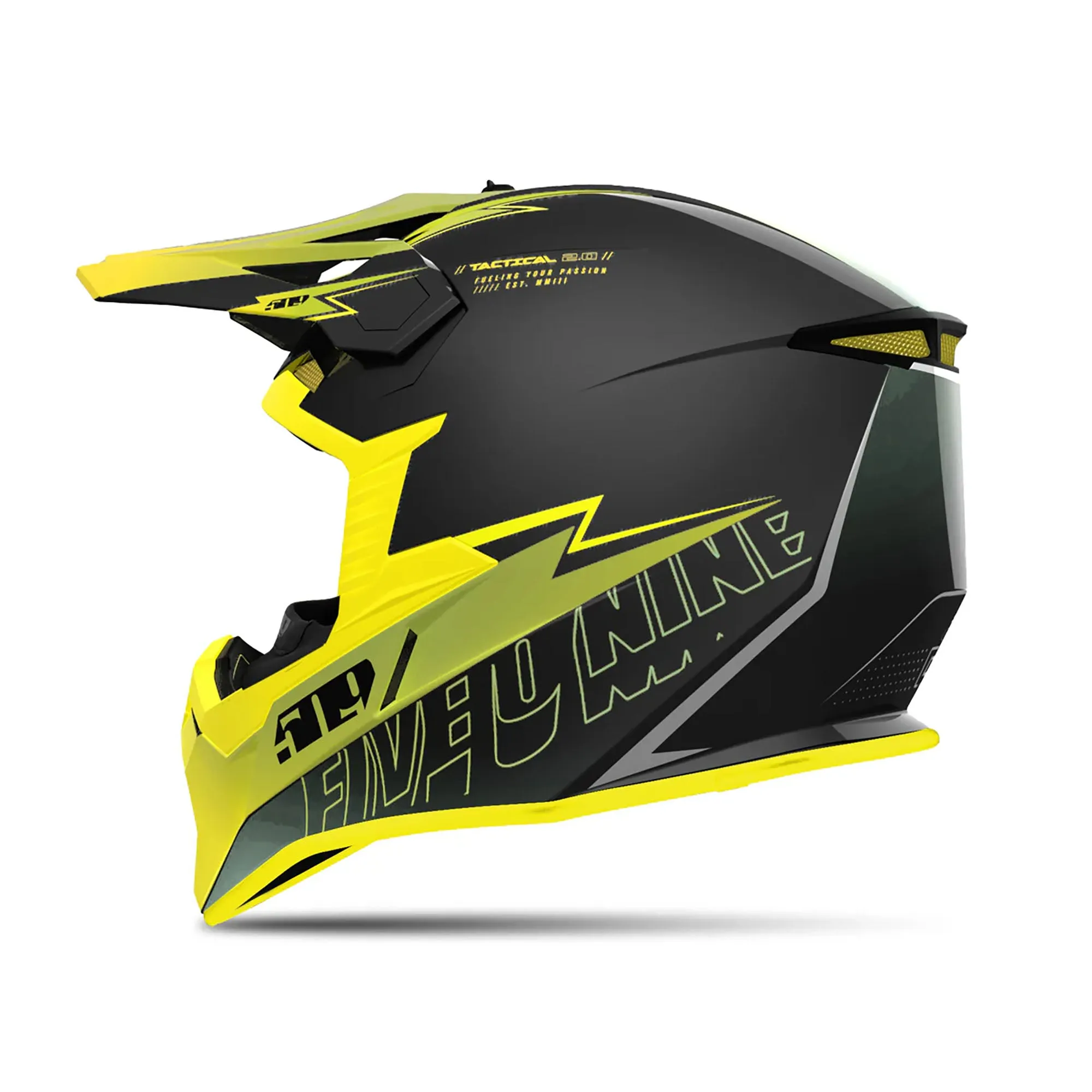 509 Tactical 3.0 TR Open Face Snowmobile Helmet Lemon Pop Yellow