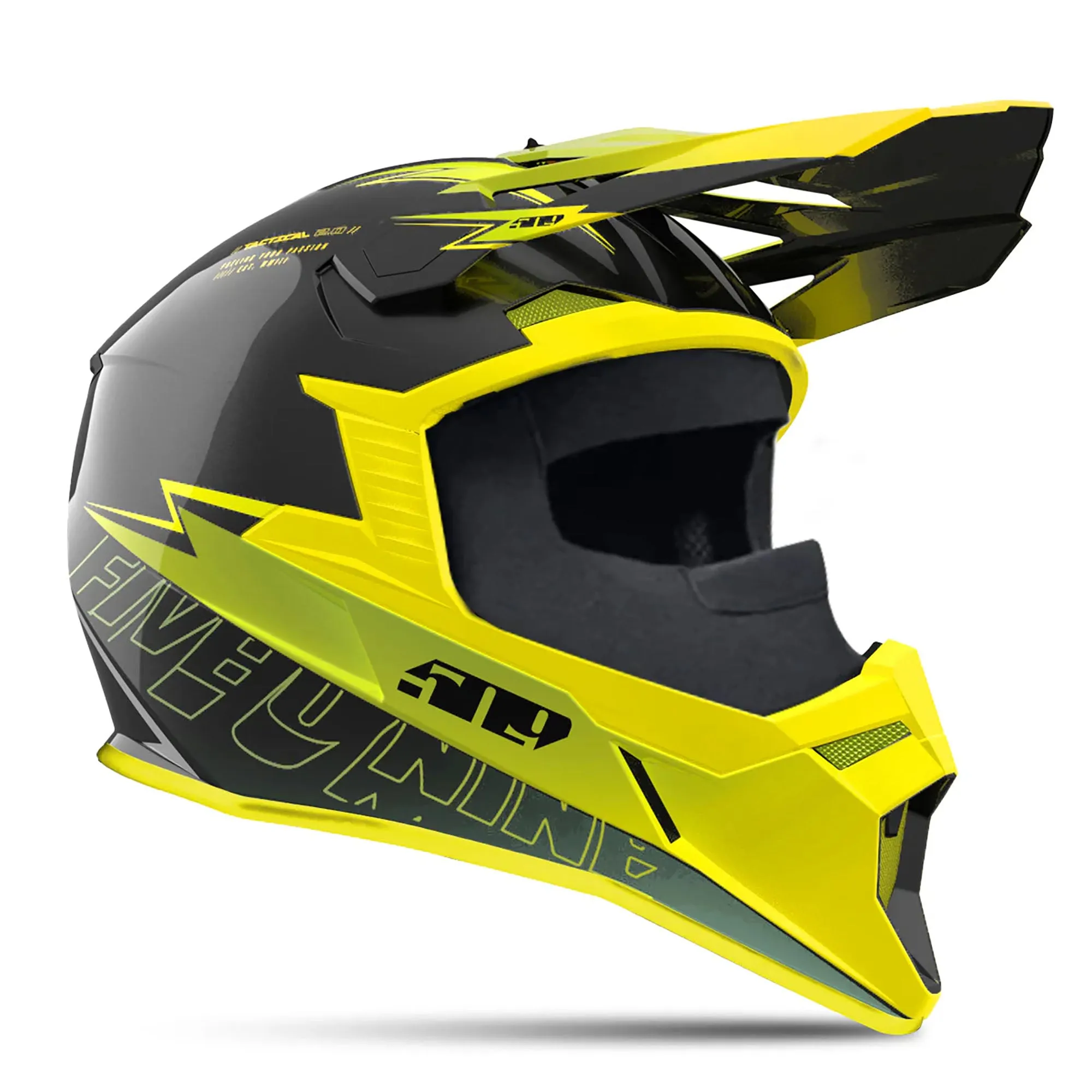 509 Tactical 3.0 TR Open Face Snowmobile Helmet Lemon Pop Yellow
