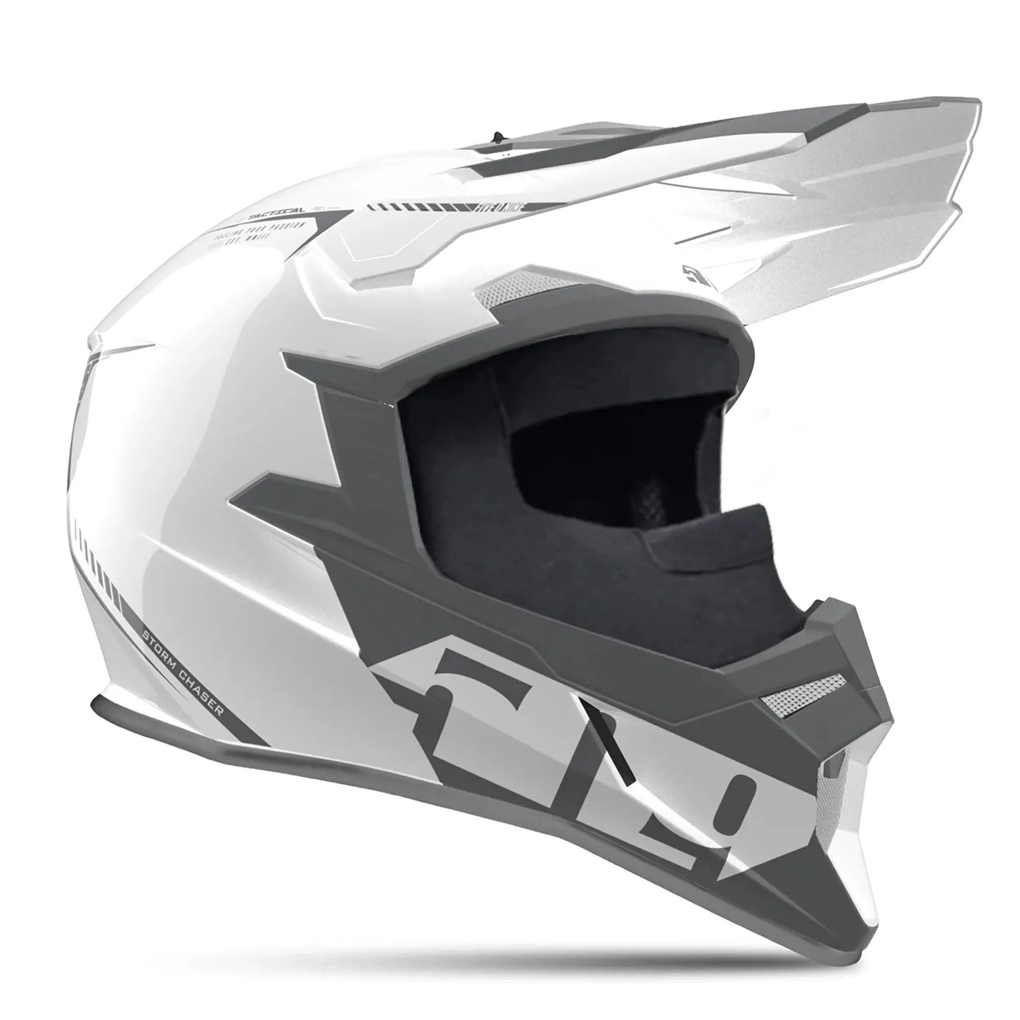 509 Tactical 3.0 TR Open Face Snowmobile Helmet Stormchaser White