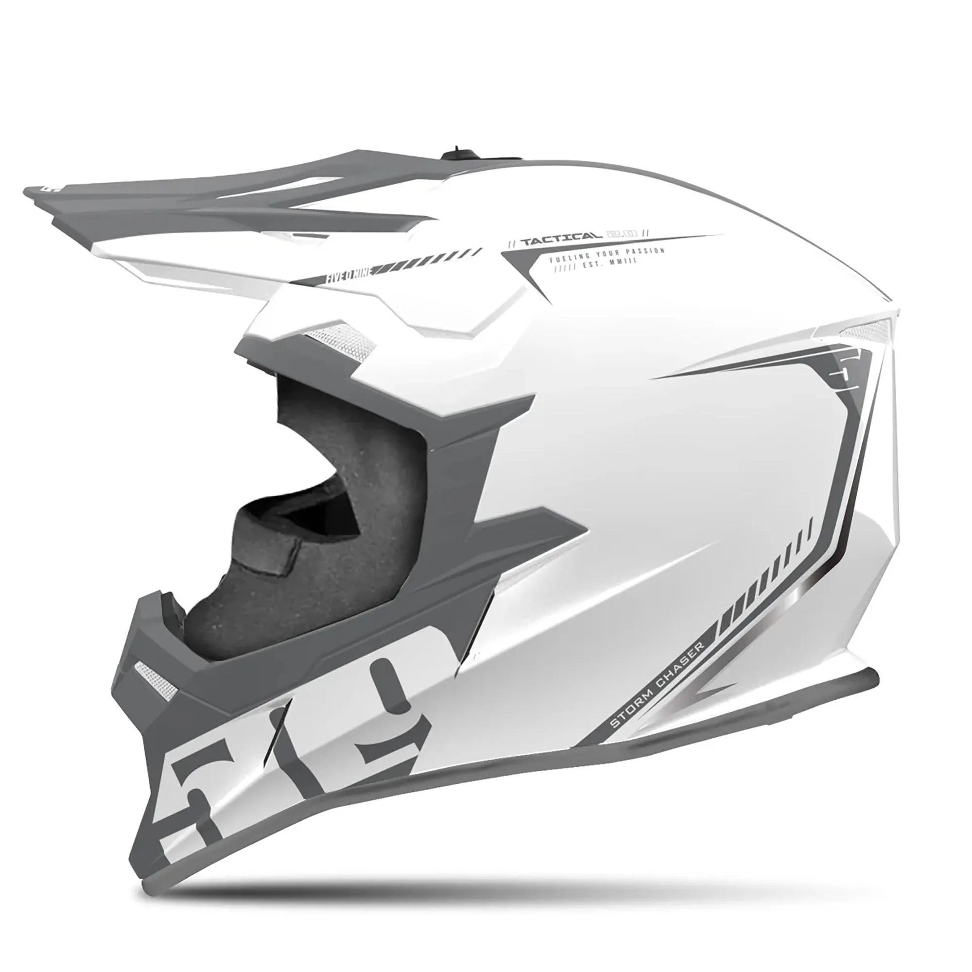 509 Tactical 3.0 TR Open Face Snowmobile Helmet Stormchaser White