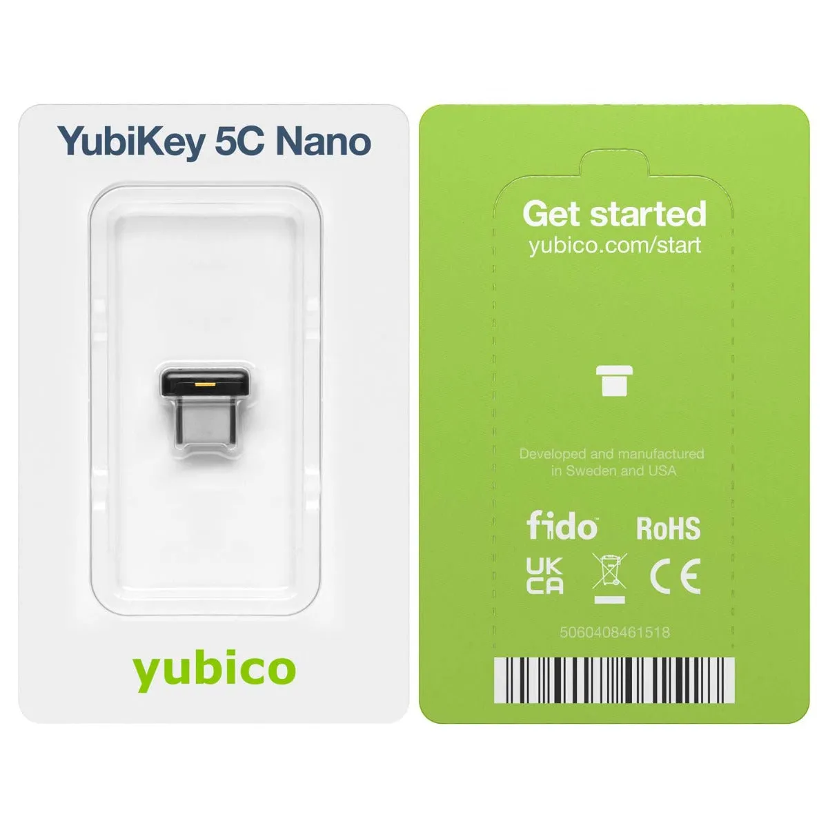 5C Nano Two Factor Auth Sec Key,Blister Pk Usb C Port Small Profile