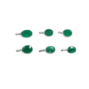 925 Silver Zambian Emerald Charm Pendant