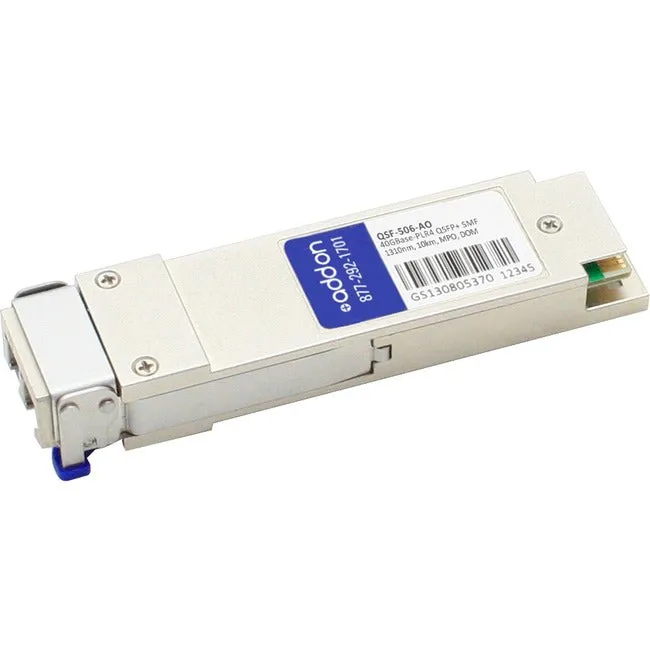 AddOn Gigamon Systems QSF-506 Compatible TAA Compliant 40GBase-PLR4 QSFP  Transceiver (SMF, 1310nm, 10km, MPO, DOM) QSF-506-AO