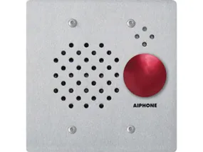 Aiphone IE-SSR 2-Gang Door Station with Red Mushroom Button, Flush Mount Stainless Steel