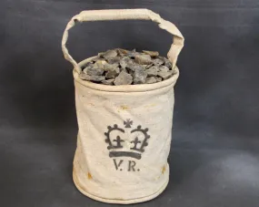 British VR Marked Original Military Issue Flax Cloth Utility Pail