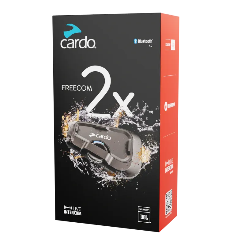 Cardo Freecom 2X Bluetooth Intercom System Sound By JBL