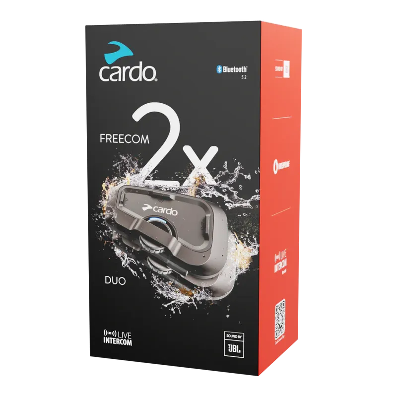 Cardo Freecom 2X Duo Bluetooth Intercom System Sound By JBL