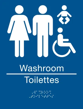 Family Accessible Washroom Bilingual Braille Sign