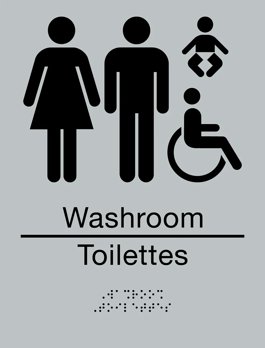 Family Accessible Washroom Bilingual Braille Sign
