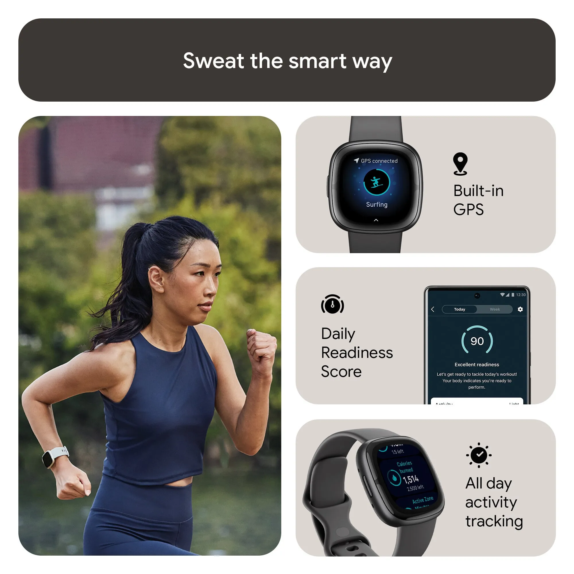 Fitbit Sense 2 Smart Watch - Shadow Grey/Graphite