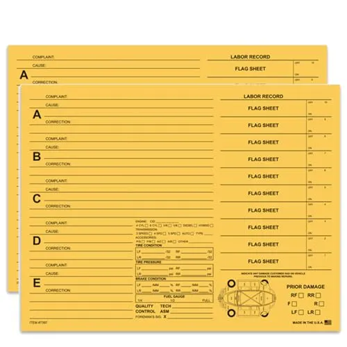 Heavy Duty Repair Orders - 11" × 8-1/2", 1-Part, 90# Index Printed Stock - Compatible with Various Work Order Systems - Car Dealership Repair Documentation