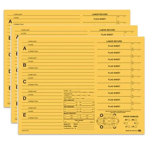 Heavy Duty Repair Orders - 11" × 8-1/2", 1-Part, 90# Index Printed Stock - Compatible with Various Work Order Systems - Car Dealership Repair Documentation