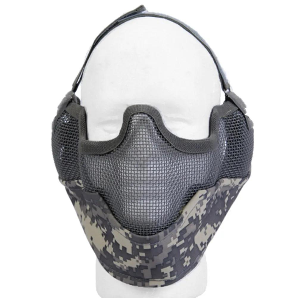 Lancer Tactical Airsoft Lower Face Mesh Mask w/ Ear Protection