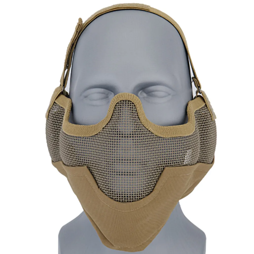 Lancer Tactical Airsoft Lower Face Mesh Mask w/ Ear Protection