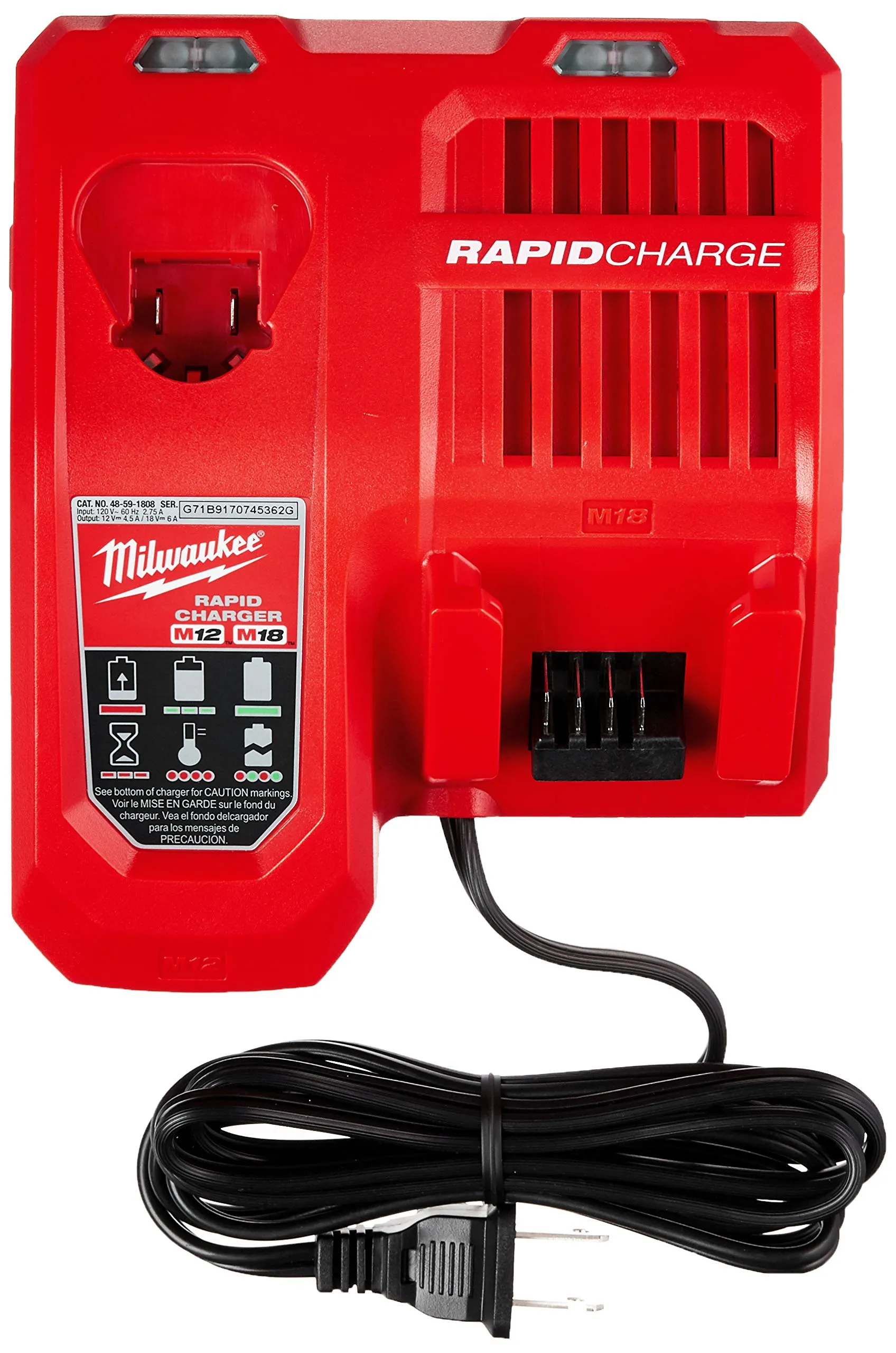 Open Box -  Milwaukee 48-59-1808 M12 and M18 Multi-Voltage Rapid Charger