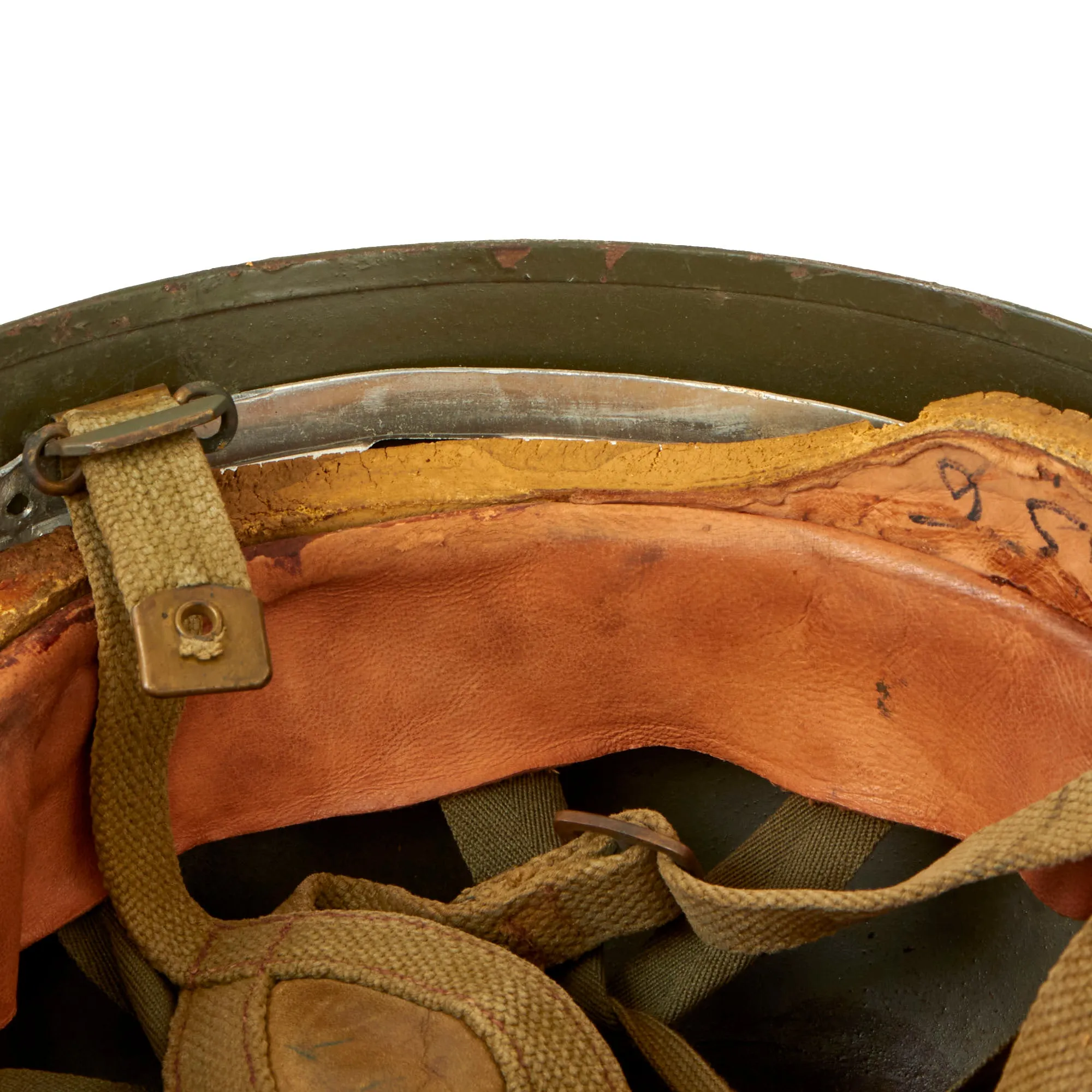 Original Belgian Post WWII British Style Paratrooper Helmet with Camouflage Pattern - Paracommando Regiment