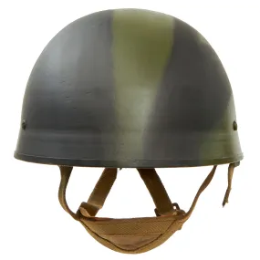 Original Belgian Post WWII British Style Paratrooper Helmet with Camouflage Pattern - Paracommando Regiment