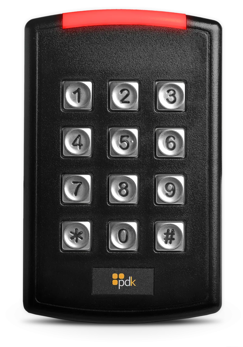 PDK-RKPB: Red Keypad High Security Proximity Reader (Mobile Credential Capable)