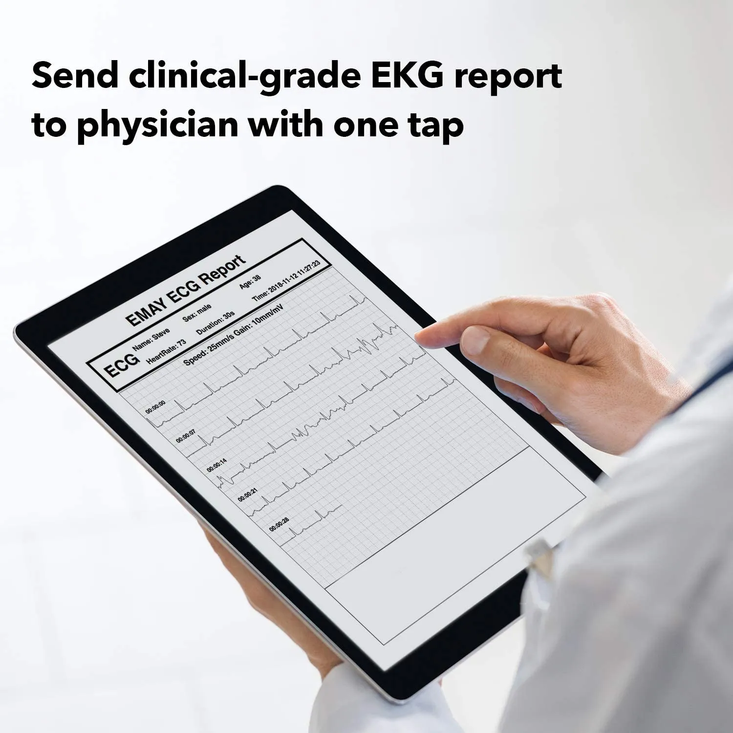Portable EKG Monitoring Device (for iPhone & Android, Mac & Windows) | Personal EKG Heart Monitor to Track Heart Rate & Rhythm for Heart Performance