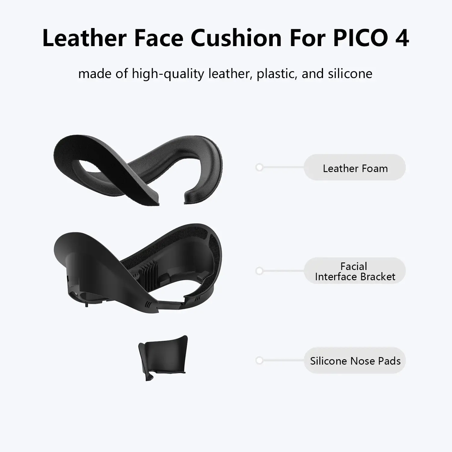 PU Leather Face Cover for PICO 4 Series