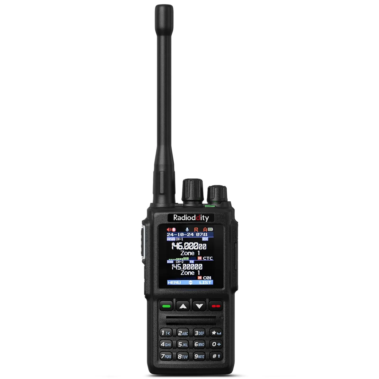 Radioddity GD-168 DMR | 5W | Dual Band| Satellite Communicate | Noise Reduction | 500K Contacts | Dual Battery & Antennas | Type-C Charging & Programming