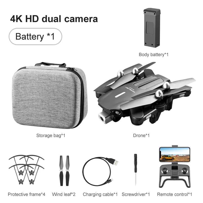 RC Drone K106 OAS GPS 4K HD Dual Camera Obstacle Avoidance Cool Colorful LED lights