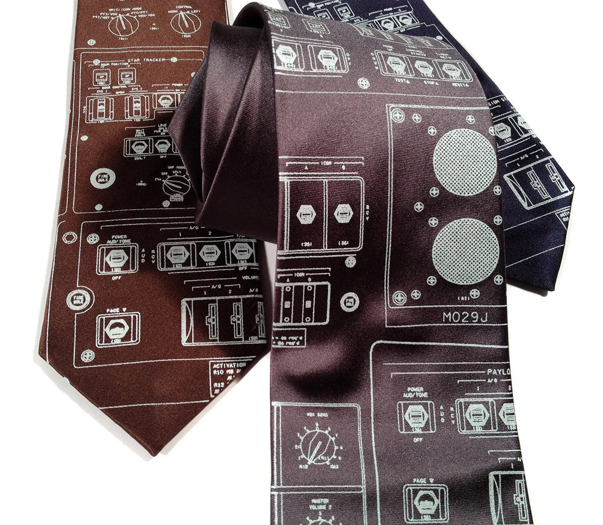 Space Shuttle Controls Silk Necktie