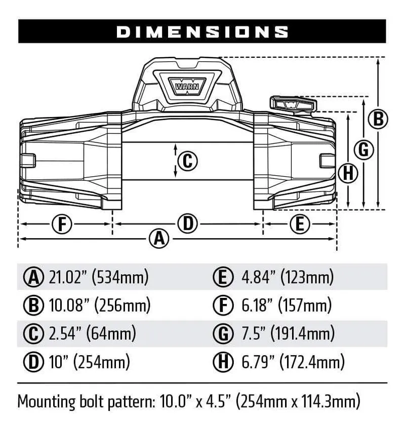 Warn 103254 VR EVO 12 Electric Winch - 12,000 lbs. Pull Rating, 85 ft. Steel Line