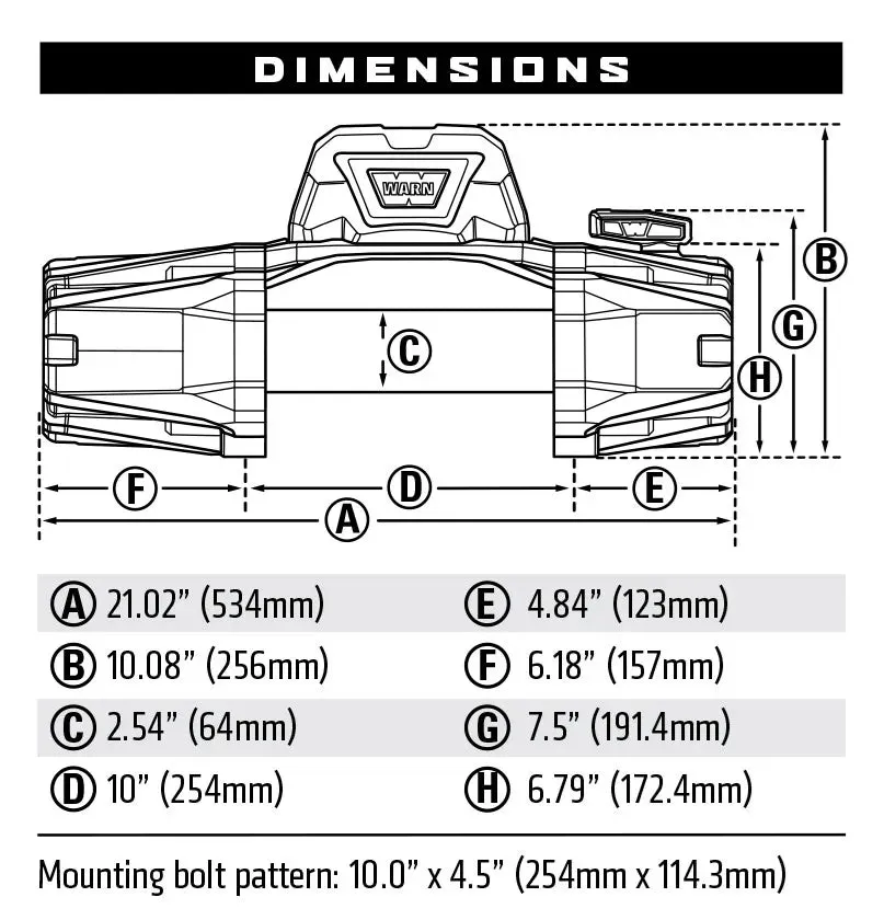 Warn Winch 10K Synthetic Cable - VR EVO 10-S 103253